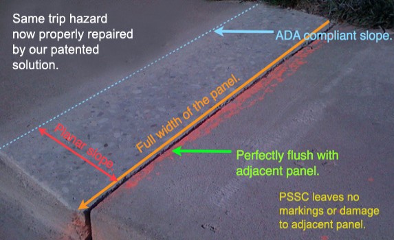 Example of a repair using our method